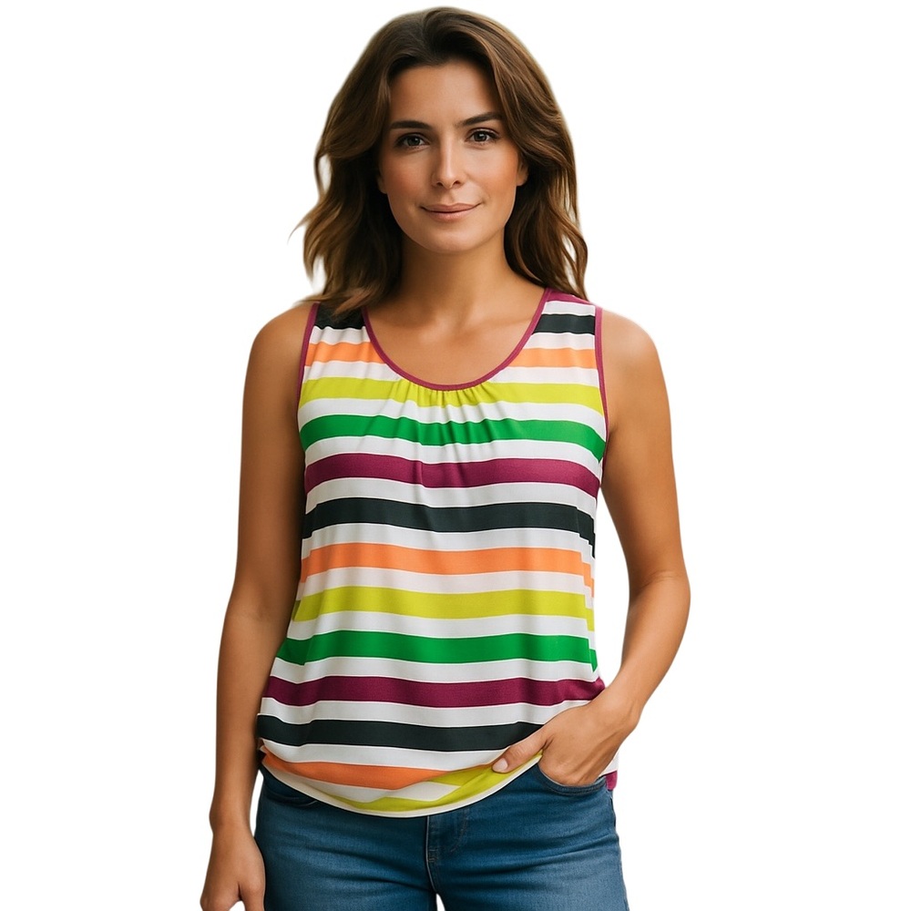 Worthington Sleeveless Striped Tank Top Size XL - (1O-0004)